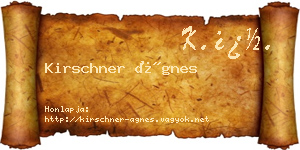 Kirschner Ágnes névjegykártya